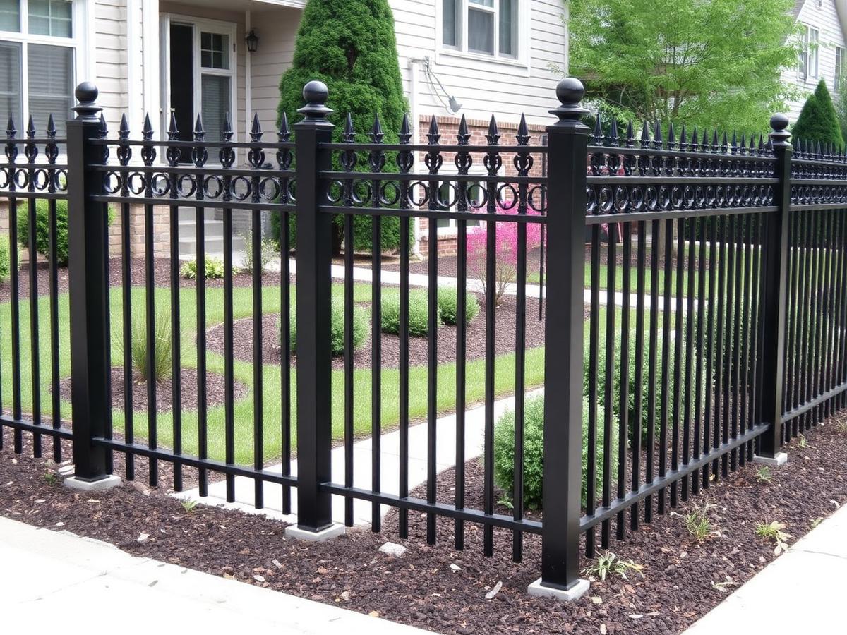 Black aluminum fence
