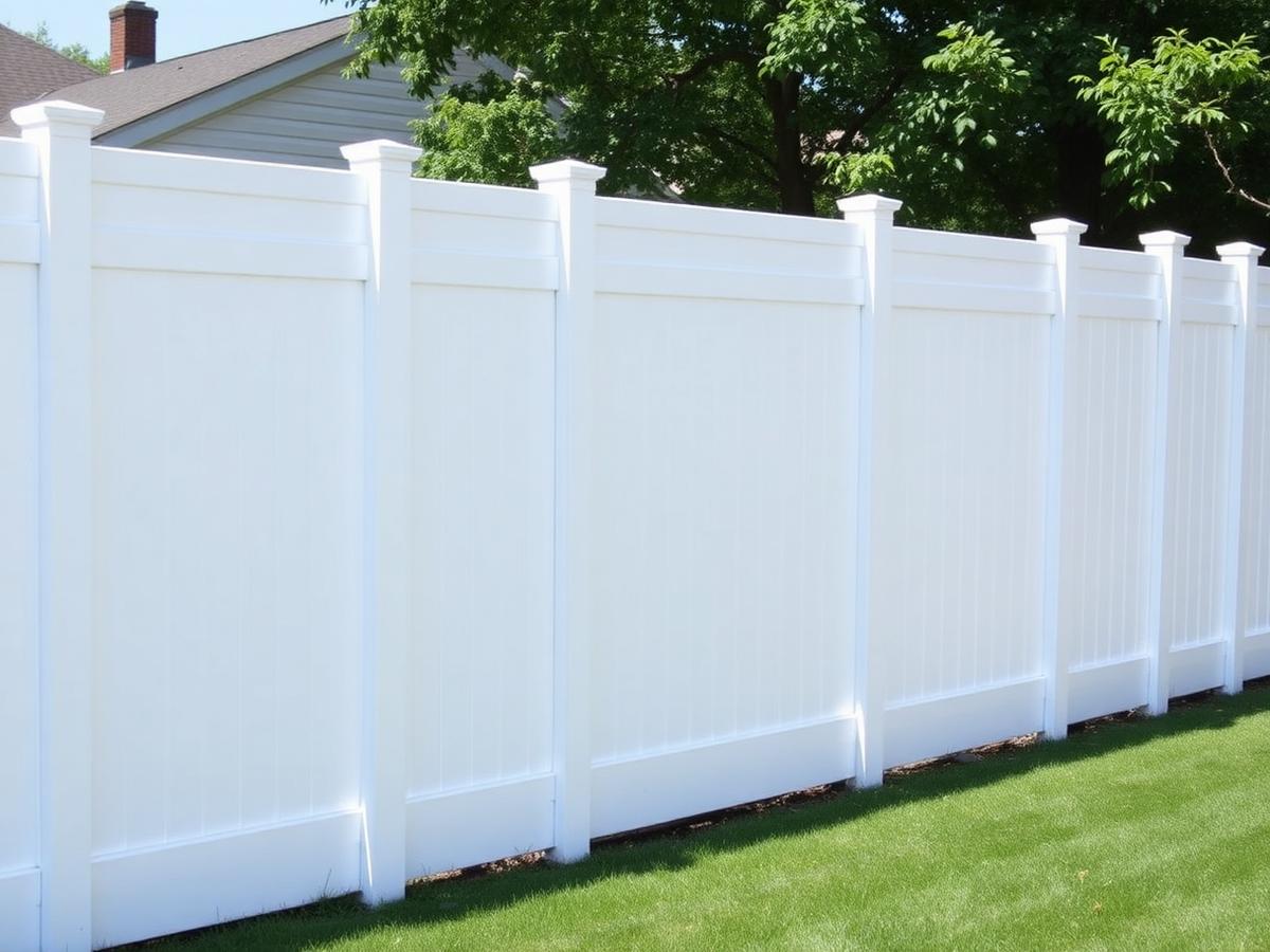 White vinyl fence