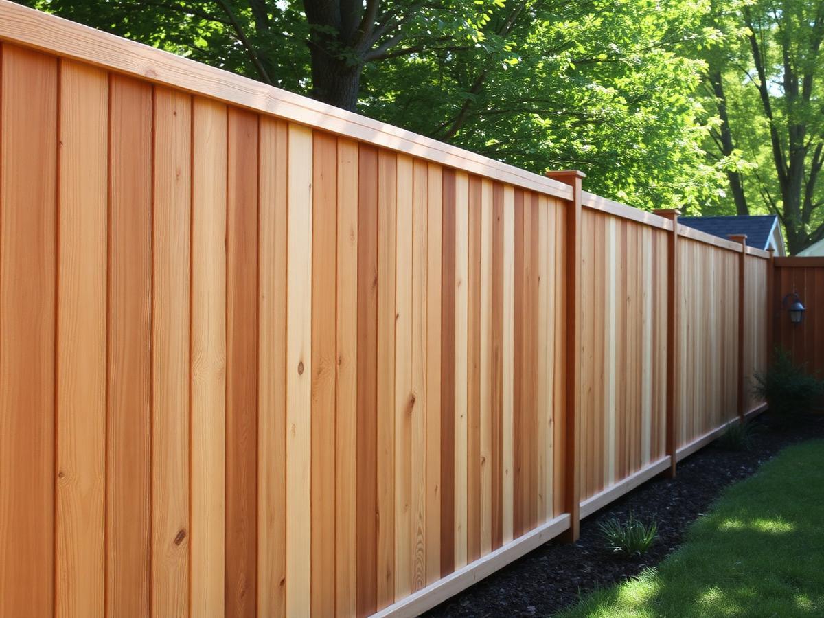 Wood privacy fence